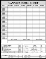 Canasta Score Sheets: Canasta Blank Score Sheet Notebook - American Canasta Score Pads - Playing Card Game Scoring Card Notebook - Game Record Keeper Notebook - Point Reference on Scoring Pad - Score  1079125604 Book Cover