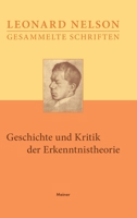 Geschichte und Kritik der Erkenntnistheorie 3787338322 Book Cover