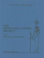 The Akhenaten Temple Project, Vol. 2: Rwd-Mnw and Inscriptions 0921428006 Book Cover