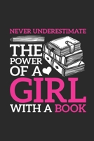 Never Underestimate The Power Of A Girl With A Book: Blank Lined Notebook (6 x 9 - 120 pages) Reader Themed Notebook for Daily Journal, Diary, and Gift 167716106X Book Cover
