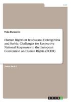 Human Rights in Bosnia and Herzegovina and Serbia. Challenges for Respective National Responses to the European Convention on Human Rights (ECHR) 3668943443 Book Cover