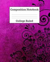 Composition Notebook College Ruled: 100 Pages - 7.5 x 9.25 Inches - Paperback - Purple & Black Design 1725604485 Book Cover