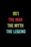 1971 The Man The Myth The Legend: 6 X 9 Blank Lined journal Gifts Idea - Birthday Gift Lined Notebook / journal gift for men - Soft Cover, Matte Finish 1674700253 Book Cover