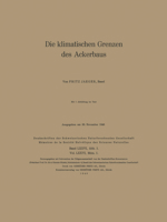 Die Klimatischen Grenzen Des Ackerbaus. Ueber Die Verdunstungsgrasse Freier Wasserflachen Im Schweizer Hochgebirge 3764380527 Book Cover