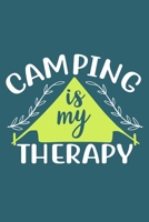 Camping Therapy: Blank Lined Notebook: Camper Camping Hunting Fishing Logbook Journal for Dad Husband Wife Log 6x9 - 110 Blank Pages - Plain White Paper - Soft Cover Book 1701917580 Book Cover