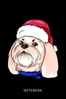 Notebook: Happy Shih Tzu Dog Wearing A Christmas Hat 1076945856 Book Cover