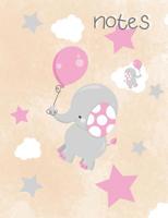 Notes: Cute Baby Elephant Composition Notebook For Girls, Collage Ruled 1074075692 Book Cover