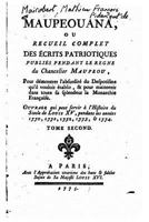 Maupeouana, Ou, Recueil Complet Des �crits Patriotiques Publi�s Pendant Le Regne Du Chancelier Maupeou; Volume 2 1523893176 Book Cover