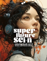 SUPER FUTURE SCI-FI: VOL 2 Bionics + Robotics Edition: A Fantasty/Sci-Fi Adult Coloring Book showcasing a Beautiful Array of Imagery From Cyborgs and Robots. B0CQVZKN21 Book Cover