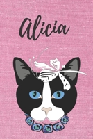 Notizbuch-Katzen / Malbuch / Tagebuch Alicia: Individuelles personalisiertes blanko M�dchen & Frauen Namen Notizbuch, blanko DIN A5 Seiten. Ideal als Uni ... Weihnachts & Geburtstags Geschenk f�r Frau 1692728091 Book Cover