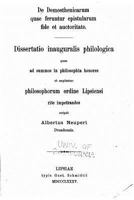 de Demosthenicarum Quae Feruntur Epistularum Fide Et Auctoritate 1144499704 Book Cover