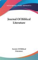 Journal Of Biblical Literature 0548273391 Book Cover