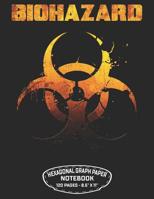 Biohazard Hexagonal Graph Paper Notebook 120 Pages - 8.5" X 11": Unicode Biohazard Symbol Design For Organic Chemistry Science Composition Notebook Biochemistry Student Lab Note Book 1080212906 Book Cover