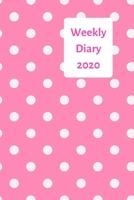 Weekly Diary: 6x9 week to a page diary planner. 12 months monthly planner, weekly diary & lined paper note pages. Perfect for teachers, students and small business owners. Pink with white dots 1671469992 Book Cover