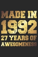 27 Years Of Awesomeness: Blank Lined Journal, Golden, Happy 27th Birthday Notebook, Diary, Logbook, Perfect Gift For 27 Year Old Boys And Girls 1700619748 Book Cover