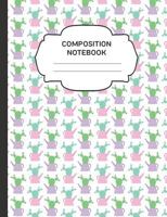 Composition Notebook: College Ruled Narrow Line Comp Books for School - Cactus Doodle 1797465945 Book Cover