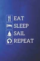 Grand Fantasy Designs - Notes: Sailing saying Eat Sleep Sail Repeat - Notebook 6x9 checkered 167008714X Book Cover