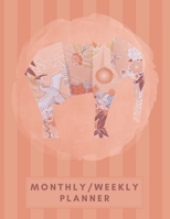 Monthly/Weekly Planner: Striped Orange Japanese Origami Elephant Weekly Planner + Monthly Calendar Views 12 Month Agenda Planner Gift For Elephant Lovers 1676075887 Book Cover