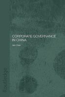 Corporate Governance in China 0415546109 Book Cover