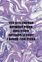The Difference Between Pizza And Your Opinion Is That I Asked For Pizza: Notebook Journal Composition Blank Lined Diary Notepad 120 Pages Paperback Pulple Aqua Texture Stoner 1707038937 Book Cover