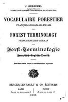 Vocabulaire Forestier Fran�ais-Anglais-Allemand 1022049178 Book Cover
