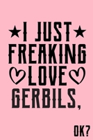 I Just Freaking Love Gerbils Ok: Animal Shelters or Rescues Adoption Notebook Flower Wide Ruled Lined Journal 6x9 Inch ( Legal ruled ) Family Gift Idea Mom Dad or Kids in Holidays - Cute Pink Cover 1676337024 Book Cover