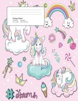 Unicorn Dreams Composition College Ruled Book (7.44 x 9.69) 200 pages V17 1723533904 Book Cover