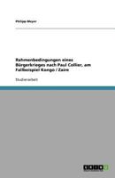 Rahmenbedingungen eines B�rgerkrieges nach Paul Collier, am Fallbeispiel Kongo / Zaire 3640855973 Book Cover