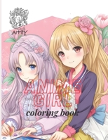 Anime Coloring Book:: Beautiful Japanese Anime Girls Coloring Pages for Teens and Adults B0CGM7XG5R Book Cover