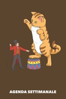 Agenda Settimanale: Gatto Circo A5 manoscritto floreale - Agenda con Pianificatore Settimanale 52 settimane per Proprietario del Gatto (marrone) 1689876433 Book Cover