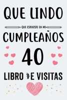 Cumplea�os 40 De Visitas: Para mujer y hombre regalo 40 a�os libro de visitas para felicitar A5 120 p�ginas 1712580876 Book Cover
