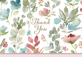 Floral Watercolor Thank You Notes