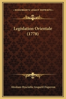 Legislation Orientale (1778) 1166052451 Book Cover