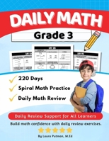 Daily Math Grade 3: 220 Days of Spiral Math Practice (3rd Grade Math Workbooks) B0FKMWZPXC Book Cover