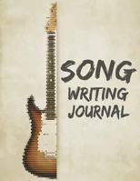 Songwriting Journal: lyric and Staves Manuscript journal Paper For Music Lover, Songwriter, Student, Musician (Guitar Cover 100Pages 8.5x11") 1984096915 Book Cover