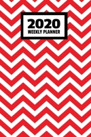 2020 Weekly Planner: January 2020 - December 2020, Calendar Agenda And Daily Schedule - Red Chevron Pattern (6"x9") 1701870924 Book Cover