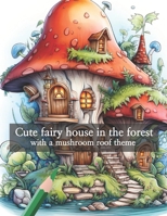 Cute fairy house in the forest: Cute fairy house in the forest with a mushroom roof theme B0CKGWVB3B Book Cover
