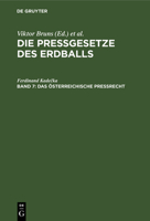 Das Österreichische Preßrecht 3112392779 Book Cover