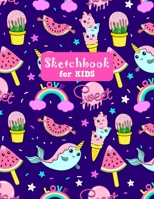 Sketchbook for Kids: Cute Unicorn Large Sketch Book for Drawing, Writing, Painting, Sketching, Doodling and Activity Book- Birthday and Christmas Gift Ideas for Kids, Girls, Boys, Teens and Women - Li 1655653784 Book Cover