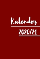 Kalender 2020/21: Einfacher roter gleitender Kalender f�r die Jahre 2020 und 2021 mit Jahres-, Monats�bersicht und Feiertagen. Eine Woche auf zwei Seiten. 1708220194 Book Cover