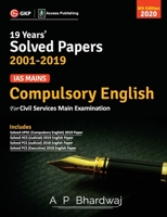 IAS Mains Compulsory English: Solved Papers 2001-19 6e 2020 9389573211 Book Cover
