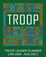 Troop Leader Planner: Words Green January 2020 - August 2021, A Complete Organizer Planner 1651715858 Book Cover