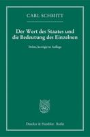 Der Wert des Staates und die Bedeutung des Einzelnen 3428145097 Book Cover