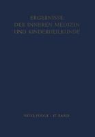 Ergebnisse der inneren Medizin und Kinderheilkunde: Neue Folge; 17. Band 3642948413 Book Cover