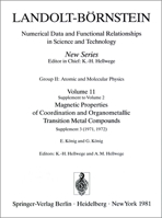 Magnetic Properties of Coordination and Organometallic Transition Metal Compounds / Magnetische Eigenschaften Der Koordinations- Und Metallorganischen Verbindungen Der Ubergangselemente 3540035931 Book Cover