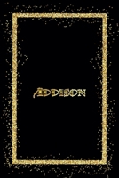 Addison: Name Addison Monogram Notebook - 120 Pages - Size 6x9, Soft Cover, Matte Finish- Gold Confetti Glitter Monogram Blank Lined Note Book, Writing Pad, Journal or Diary Kids, Girls Men & Women 1660360943 Book Cover