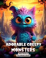 Adorable Creepy Monsters Grayscale Coloring Book: Zen Colouring Pages for Adults and Teens, Cute Monsters and Fantasy Creature B0CSM1F4PT Book Cover