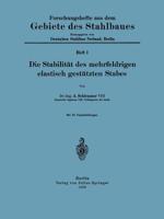 Die Stabilitat Des Mehrfeldrigen Elastisch Gestutzten Stabes: Heft 1 3642890032 Book Cover