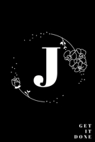 Simple Black Initial Letter J Notebook with Rose Floral Journal for Women, Girls Birthday Gift and School: Lined Notebook / Journal Gift, 120 Pages, 6x9, Soft Cover, Matte Finish 1677327901 Book Cover