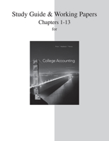 Study Guide & Working Papers for Use with College Accounting Chapters 1-13 0073365750 Book Cover